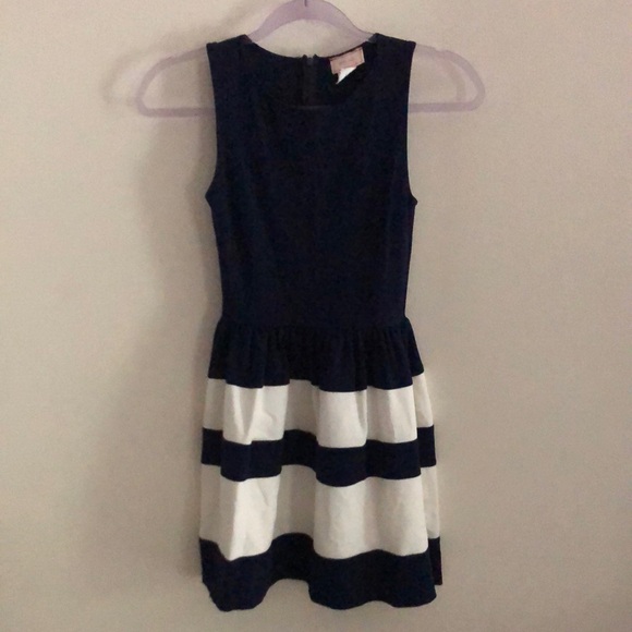 Navy and White Striped Midi Dress - Picture 5 of 8